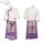 Vintage chinese qipao lingerie set - purple sheer mesh retro erotic costume with ties