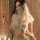 Vintage-inspired lace butterfly tie-up sensual sleepwear set featuring sheer panels and chinese hanfu style design, perfect f...