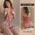 Vintage-inspired lace sheer cheongsam sleepwear featuring floral embroidery, perfect for seductive nightwear with elegant des...