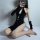 Vintage lace backless velvet erotic lingerie set featuring high-slit retro qipao design, perfect for passionate nights.