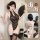 Woman wearing vintage lace bodysuit with sheer retro qipao-inspired design, holding fan; includes matching garter belt and st...