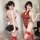 Woman modeling red vintage lace bodysuit set with sheer retro qipao-inspired design, featuring no-undress style and elegant f...