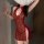 Vintage lace cheongsam lingerie with retro open cut design, elegant and seductive sleepwear for bedroom tease.