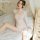 Vintage lace cheongsam lingerie set featuring side-slit design, open cups, sheer mesh details, and tie accents.