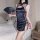 Vintage sexy qipao lingerie set - sheer bodycon cheongsam costume with side-tie straps for women, elegant design, sheer fabri...