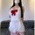 Wanhou heart apron cosplay maid costume set - sexy adult sleepwear & uniform outfit for women, featuring a white dress with a...