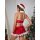 Sexy christmas lingerie set for women, featuring a red velvet heart strap nightgown with festive santa hat, perfect for holid...