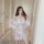 Sexy lace sheer mesh womens lingerie set, elegant robe outfit with intricate detailing, perfect for intimate wear or lounging...