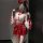 White moonlight japanese-style lingerie set featuring a red sensual sleep dress with bow and tassel accents, perfect for inti...