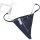Sexy black thong with silver metal letter pendant charm, featuring elegant chains and stylish design for womens erotic linger...