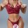 Wine red lace babydoll set with open-crotch design, featuring delicate straps and sheer detailing for a bold, sexy look.