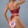 Woman wearing wine red lace babydoll set with open-crotch design, showcasing elegant lingerie for us & eu markets.