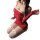 Sexy red bodysuit dress with lace thong-style lingerie, perfect for winter and new year celebrations.