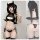 Womens anime devil costume set featuring open-cup pvc leather lingerie with horn headband and tail, perfect for cosplay.