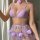 Womens luxury beach bikini set featuring elegant design with heart embellishments and fluffy pom-poms, perfect for vacation s...