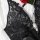 Womens full lace bodysuit - sheer sexy lingerie for women, elegant with intricate floral patterns and soft satin ribbon detai...