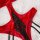 Womens full lace sheer bodysuit featuring elegant black lace detailing on a vibrant red fabric, perfect for european-american...