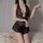 Sexy womens lace bodysuit with open-crotch design, sheer fabric, perfect sleepwear set for intimate moments.