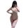 Woman wearing a sexy lace bodysuit with sheer backless design, perfect for date night.