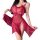 Womens red lace mesh slip dress with butterfly knot detail, sheer seductive design for date night or sleepwear.