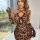 Sexy womens leopard print lace chemise, perfect for bridal sleepwear and lingerie sets, ideal for international export.