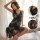 Womens plus size lace sheer nightgown - side-slit seductive mesh slip dress for intimate moments, featuring lace detailing an...