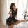 Womens plus size lace sheer nightgown - side-slit seductive mesh slip dress for intimate moments, elegantly displayed on a lu...
