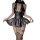Womens pu lace-up halter mini skirt set - kawaii devil cosplay outfit, busty cute japanese style sexy uniform