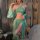 Womens sensual hanfu-inspired lace chemise set - sheer chiffon bodysuit with halter neck, boho-chic lingerie
