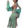 Womens sensual hanfu-inspired lace chemise set - sheer chiffon bodysuit with halter neck, boho-chic lingerie