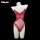 Womens sensual pearl-chain strap bodysuit - sheer deep v lace sleepwear with open-crotch design