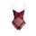 Womens sensual pearl-chain strap bodysuit - sheer deep v lace sleepwear with open-crotch design
