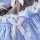 Womens sexy backless maid costume set - cute lace role play lingerie outfit featuring blue gingham fabric with white bows and...