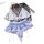 Womens sexy backless maid costume set - cute lace role play lingerie outfit featuring blue gingham patterns, lace trimmings, ...