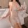 Womens sexy backless sleep dress - sheer lace deep v-neck nightgown with high slit, elegant design for intimate moments.