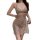 Womens sexy backless sleep dress - sheer lace deep v-neck nightgown with high slit