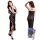 Sexy lace backless mesh nightgown set featuring sheer fabric with thigh-high slit, perfect for seductive sleepwear and intima...