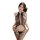 Sexy lace bodysuit with sheer mesh design, thigh-high stockings, perfect for seductive sleepwear set.
