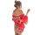 Womens sexy lace bodysuit set - sheer kimono-inspired open-crotch tight costume outfit featuring floral patterns and a bow de...