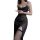 Womens sexy lace mesh nightgown - sheer seductive slip dress with side slit, comfortable & alluring sleepwear