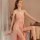 Elegant sheer slip gown featuring lace mesh design, open chest, and high slit, perfect for women seeking feminine allure.