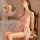 Elegant sheer slip gown featuring lace mesh design, open chest, and high slit, perfect for women seeking feminine allure and ...