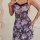 Womens sexy lace sheer floral slip dress set - elegant cross-border lingerie outfit featuring a sheer floral design with purp...