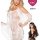 Womens sexy lace sheer nightgown - elegant transparent mesh sleep dress for adults