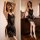 Womens sexy lace sleepwear set - sheer mesh halter bodysuit & matching skirt, elegant bedroom lingerie