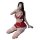 Womens sexy maid costume set with lace bra, garter skirt & open-crotch panty for role play and cosplay.