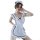 Womens sexy maid costume set - seductive role play lingerie outfit for adults featuring a white apron with black trim and bow...