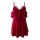 Red sheer chiffon lingerie set with sweet ruffled cami, adjustable straps, and lace trim. perfect for elegant sleepwear.