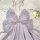 Lavender butterfly-wing sleep dress with bow backless cutout, sexy summer ice silk lounge set on fluffy white rug.