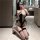 Womens sweet & sexy lingerie set - sheer tutu bodysuit with open-crotch design, cute romantic outfit